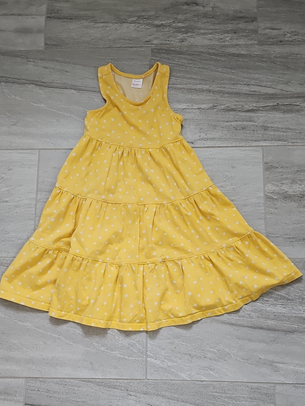 Hanna Andersson Yellow Polka Dot Tiered Dress - Kids Dresses